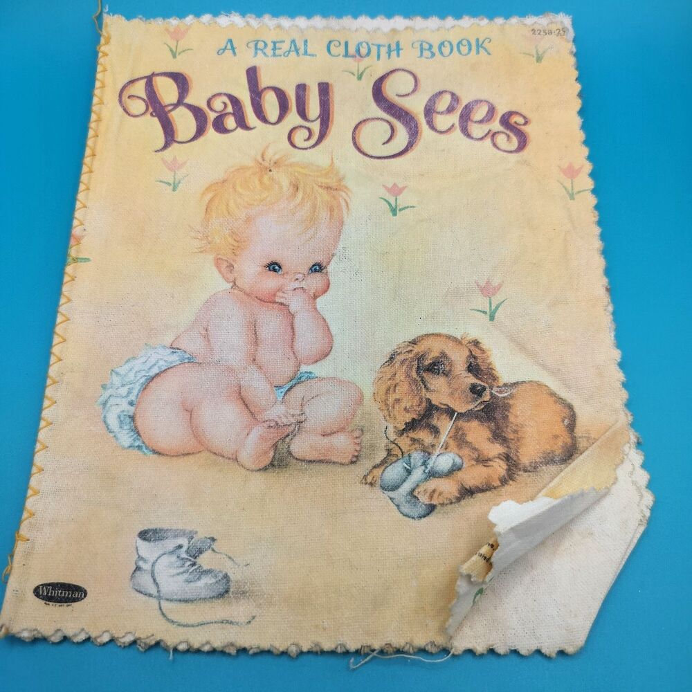 Baby Sees A Real CLOTH BOOK Whitman 1956 Children's Book